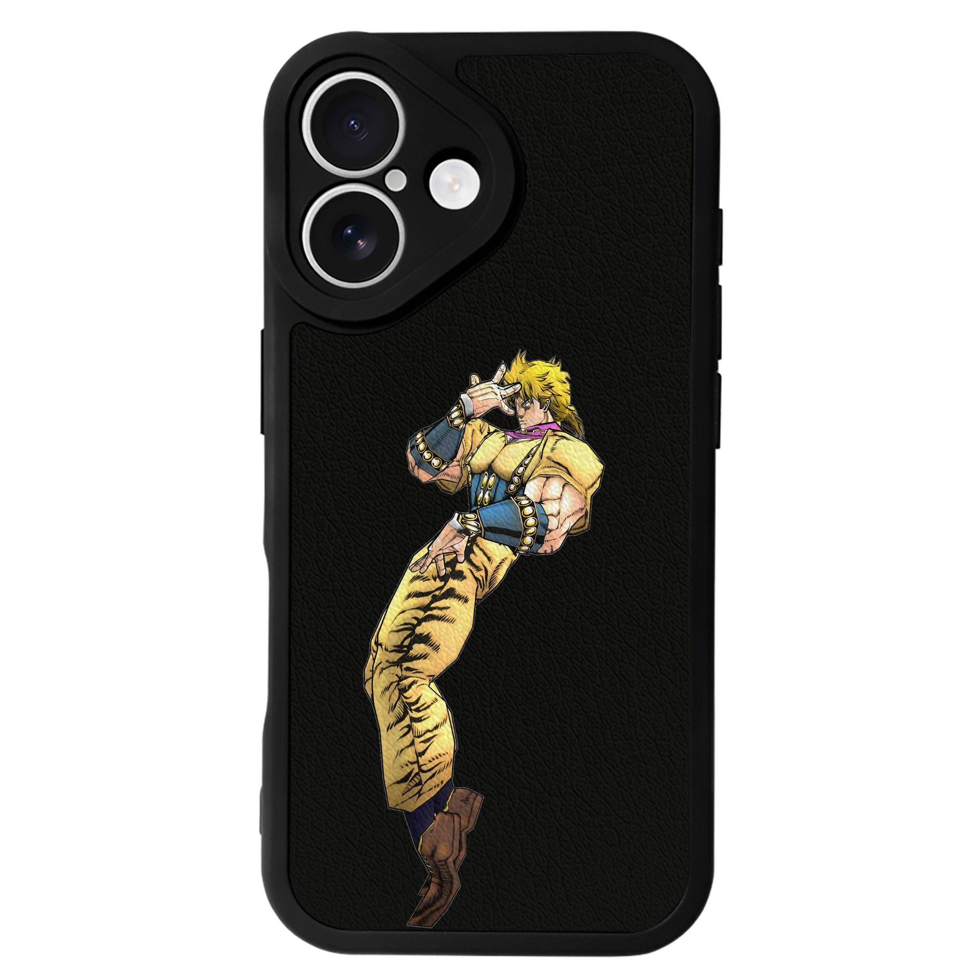 （画像用） ジョジョの奇妙な冒険 ディオ?ブランドー JoJo's Bizarre Adventure Dio Brando 【iPhone 16シリーズ対応】シリコンスマホケース（レザー調） 材質：シリコン